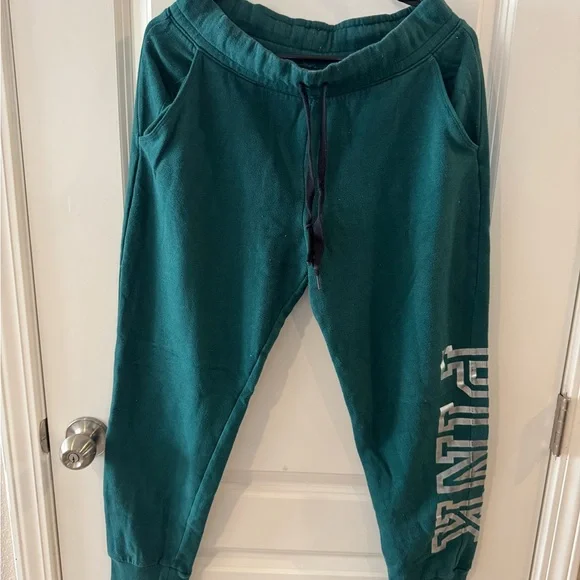 Victoria's Secret Pink Teal Jogger Pants - Picture 1 of 3